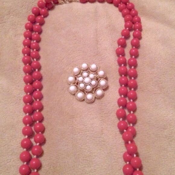 stella & dot ~  la coco red necklace & paradise brooch set - Picture 10 of 11